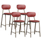 Modern Leather Bar Stool Backrest Counter Stool for Living Room Burgundy 4 Piece Set Clearhalo 'Bar Furniture' 'Bar Stools' 'bar_stools' 'furn' 'furn_bar_stools' 'Furniture' 'Kitchen & Dining Furniture' 6473746