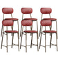 Modern Leather Bar Stool Backrest Counter Stool for Living Room Burgundy 6 Piece Set Clearhalo 'Bar Furniture' 'Bar Stools' 'bar_stools' 'furn' 'furn_bar_stools' 'Furniture' 'Kitchen & Dining Furniture' 6473747