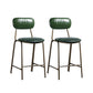 Modern Leather Bar Stool Backrest Counter Stool for Living Room Blackish Green 2 Piece Set Clearhalo 'Bar Furniture' 'Bar Stools' 'bar_stools' 'furn' 'furn_bar_stools' 'Furniture' 'Kitchen & Dining Furniture' 6473749