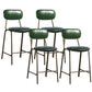 Modern Leather Bar Stool Backrest Counter Stool for Living Room Blackish Green 4 Piece Set Clearhalo 'Bar Furniture' 'Bar Stools' 'bar_stools' 'furn' 'furn_bar_stools' 'Furniture' 'Kitchen & Dining Furniture' 6473750