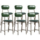 Modern Leather Bar Stool Backrest Counter Stool for Living Room Blackish Green 6 Piece Set Clearhalo 'Bar Furniture' 'Bar Stools' 'bar_stools' 'furn' 'furn_bar_stools' 'Furniture' 'Kitchen & Dining Furniture' 6473751