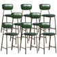 Modern Leather Bar Stool Backrest Counter Stool for Living Room Blackish Green 8 Piece Set Clearhalo 'Bar Furniture' 'Bar Stools' 'bar_stools' 'furn' 'furn_bar_stools' 'Furniture' 'Kitchen & Dining Furniture' 6473752
