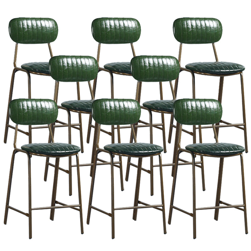 Modern Leather Bar Stool Backrest Counter Stool for Living Room Blackish Green 8 Piece Set Clearhalo 'Bar Furniture' 'Bar Stools' 'bar_stools' 'furn' 'furn_bar_stools' 'Furniture' 'Kitchen & Dining Furniture' 6473752