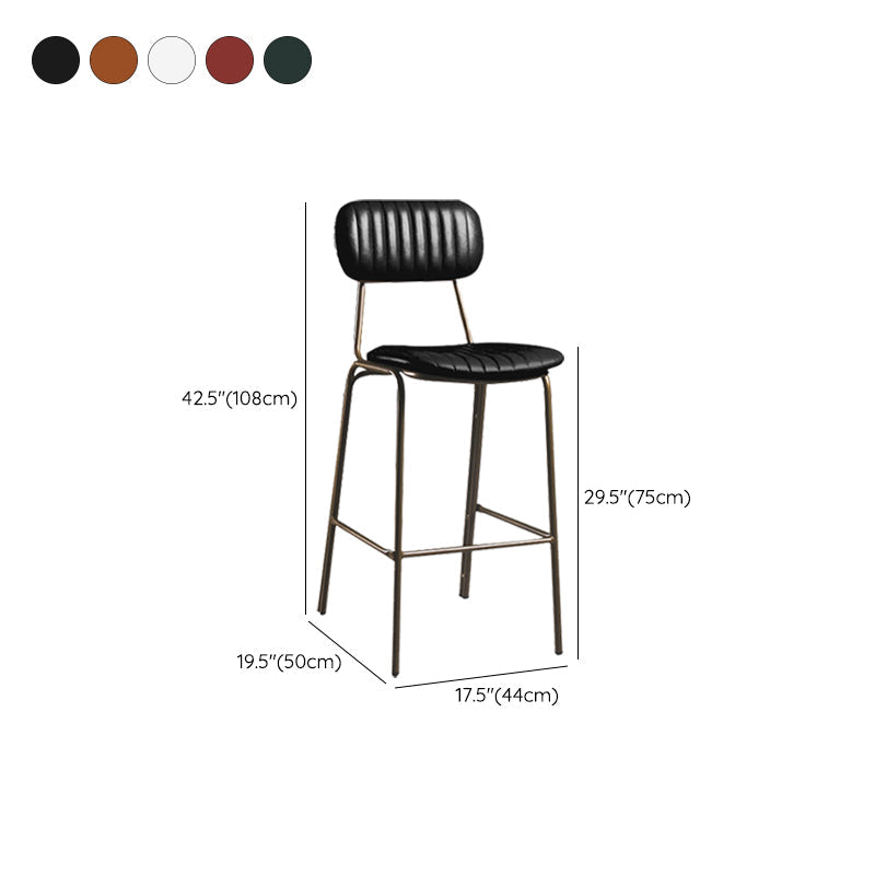 Modern Leather Bar Stool Backrest Counter Stool for Living Room Clearhalo 'Bar Furniture' 'Bar Stools' 'bar_stools' 'furn' 'furn_bar_stools' 'Furniture' 'Kitchen & Dining Furniture' 6473754