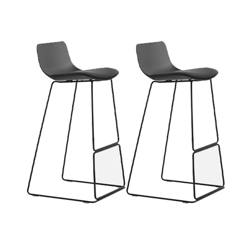 Industrial Indoor Armless Stool Plastic Bar Stool with Upholstered Black 2 Piece Set Clearhalo 'Bar Furniture' 'Bar Stools' 'bar_stools' 'furn' 'furn_bar_stools' 'Furniture' 'Kitchen & Dining Furniture' 6473756
