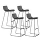 Industrial Indoor Armless Stool Plastic Bar Stool with Upholstered Black 4 Piece Set Clearhalo 'Bar Furniture' 'Bar Stools' 'bar_stools' 'furn' 'furn_bar_stools' 'Furniture' 'Kitchen & Dining Furniture' 6473757