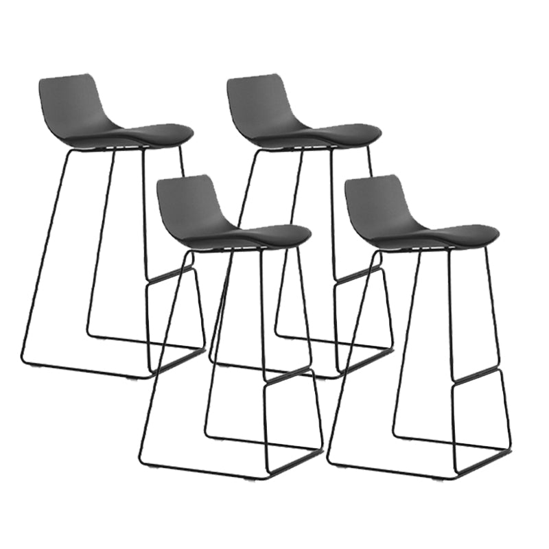 Industrial Indoor Armless Stool Plastic Bar Stool with Upholstered Black 4 Piece Set Clearhalo 'Bar Furniture' 'Bar Stools' 'bar_stools' 'furn' 'furn_bar_stools' 'Furniture' 'Kitchen & Dining Furniture' 6473757