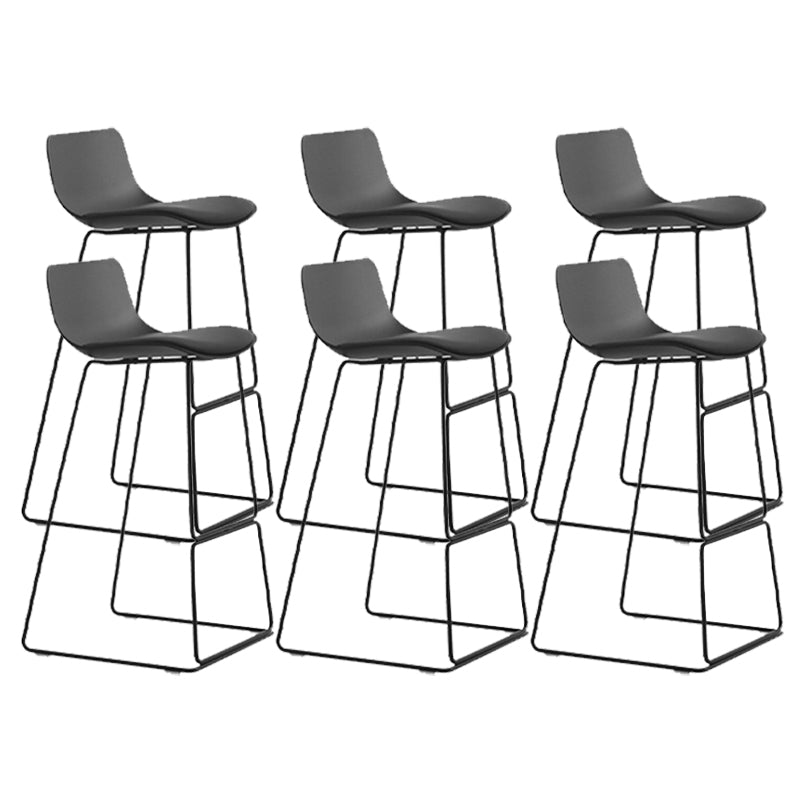 Industrial Indoor Armless Stool Plastic Bar Stool with Upholstered Black 6 Piece Set Clearhalo 'Bar Furniture' 'Bar Stools' 'bar_stools' 'furn' 'furn_bar_stools' 'Furniture' 'Kitchen & Dining Furniture' 6473760