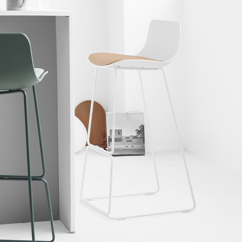 Industrial Indoor Armless Stool Plastic Bar Stool with Upholstered Clearhalo 'Bar Furniture' 'Bar Stools' 'bar_stools' 'furn' 'furn_bar_stools' 'Furniture' 'Kitchen & Dining Furniture' 6473761