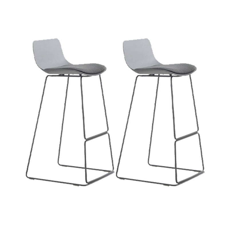 Industrial Indoor Armless Stool Plastic Bar Stool with Upholstered Grey 2 Piece Set Clearhalo 'Bar Furniture' 'Bar Stools' 'bar_stools' 'furn' 'furn_bar_stools' 'Furniture' 'Kitchen & Dining Furniture' 6473763