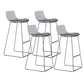 Industrial Indoor Armless Stool Plastic Bar Stool with Upholstered Grey 4 Piece Set Clearhalo 'Bar Furniture' 'Bar Stools' 'bar_stools' 'furn' 'furn_bar_stools' 'Furniture' 'Kitchen & Dining Furniture' 6473766