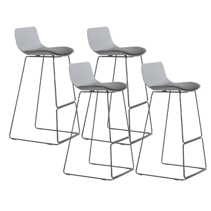 Industrial Indoor Armless Stool Plastic Bar Stool with Upholstered Grey 4 Piece Set Clearhalo 'Bar Furniture' 'Bar Stools' 'bar_stools' 'furn' 'furn_bar_stools' 'Furniture' 'Kitchen & Dining Furniture' 6473766