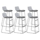 Industrial Indoor Armless Stool Plastic Bar Stool with Upholstered Grey 6 Piece Set Clearhalo 'Bar Furniture' 'Bar Stools' 'bar_stools' 'furn' 'furn_bar_stools' 'Furniture' 'Kitchen & Dining Furniture' 6473768