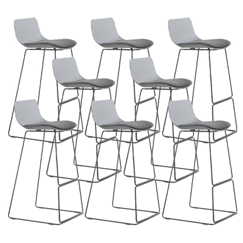 Industrial Indoor Armless Stool Plastic Bar Stool with Upholstered Grey 8 Piece Set Clearhalo 'Bar Furniture' 'Bar Stools' 'bar_stools' 'furn' 'furn_bar_stools' 'Furniture' 'Kitchen & Dining Furniture' 6473770