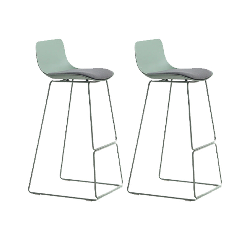 Industrial Indoor Armless Stool Plastic Bar Stool with Upholstered Light Green 2 Piece Set Clearhalo 'Bar Furniture' 'Bar Stools' 'bar_stools' 'furn' 'furn_bar_stools' 'Furniture' 'Kitchen & Dining Furniture' 6473771