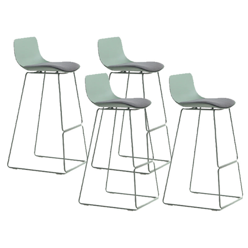 Industrial Indoor Armless Stool Plastic Bar Stool with Upholstered Light Green 4 Piece Set Clearhalo 'Bar Furniture' 'Bar Stools' 'bar_stools' 'furn' 'furn_bar_stools' 'Furniture' 'Kitchen & Dining Furniture' 6473774