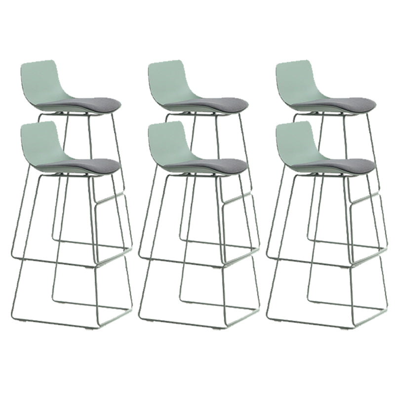 Industrial Indoor Armless Stool Plastic Bar Stool with Upholstered Light Green 6 Piece Set Clearhalo 'Bar Furniture' 'Bar Stools' 'bar_stools' 'furn' 'furn_bar_stools' 'Furniture' 'Kitchen & Dining Furniture' 6473775