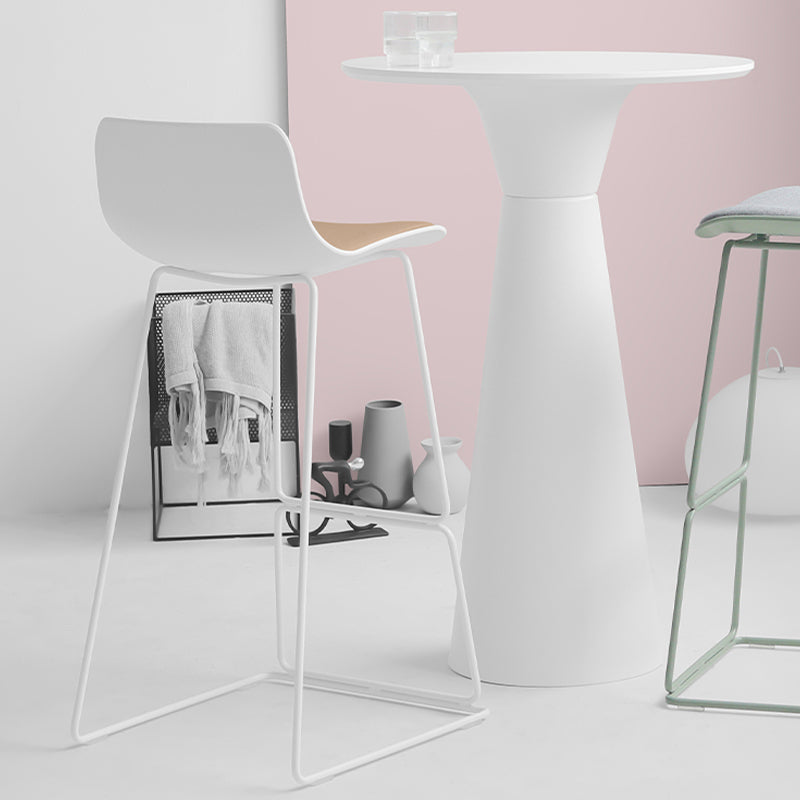 Industrial Indoor Armless Stool Plastic Bar Stool with Upholstered Clearhalo 'Bar Furniture' 'Bar Stools' 'bar_stools' 'furn' 'furn_bar_stools' 'Furniture' 'Kitchen & Dining Furniture' 6473776