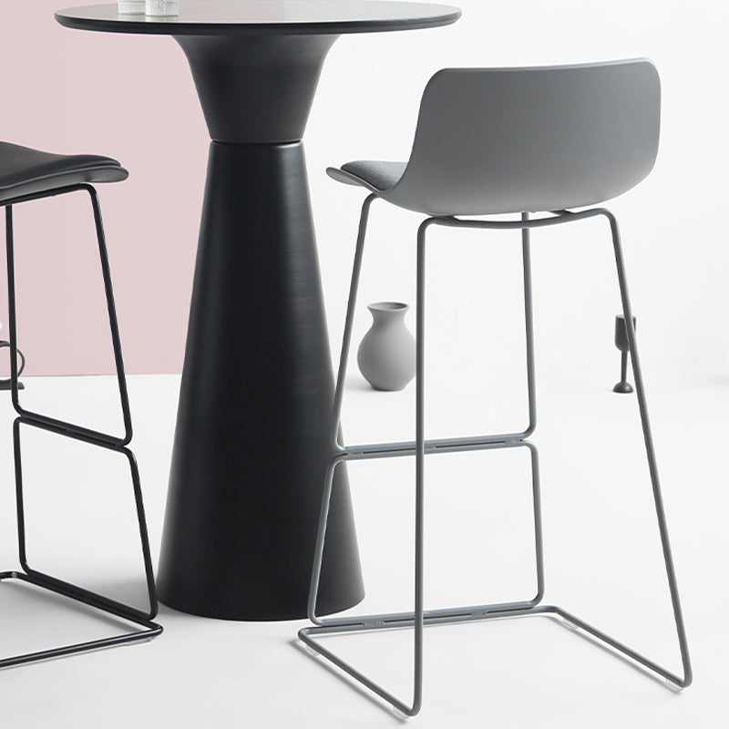 Industrial Indoor Armless Stool Plastic Bar Stool with Upholstered Clearhalo 'Bar Furniture' 'Bar Stools' 'bar_stools' 'furn' 'furn_bar_stools' 'Furniture' 'Kitchen & Dining Furniture' 6473777