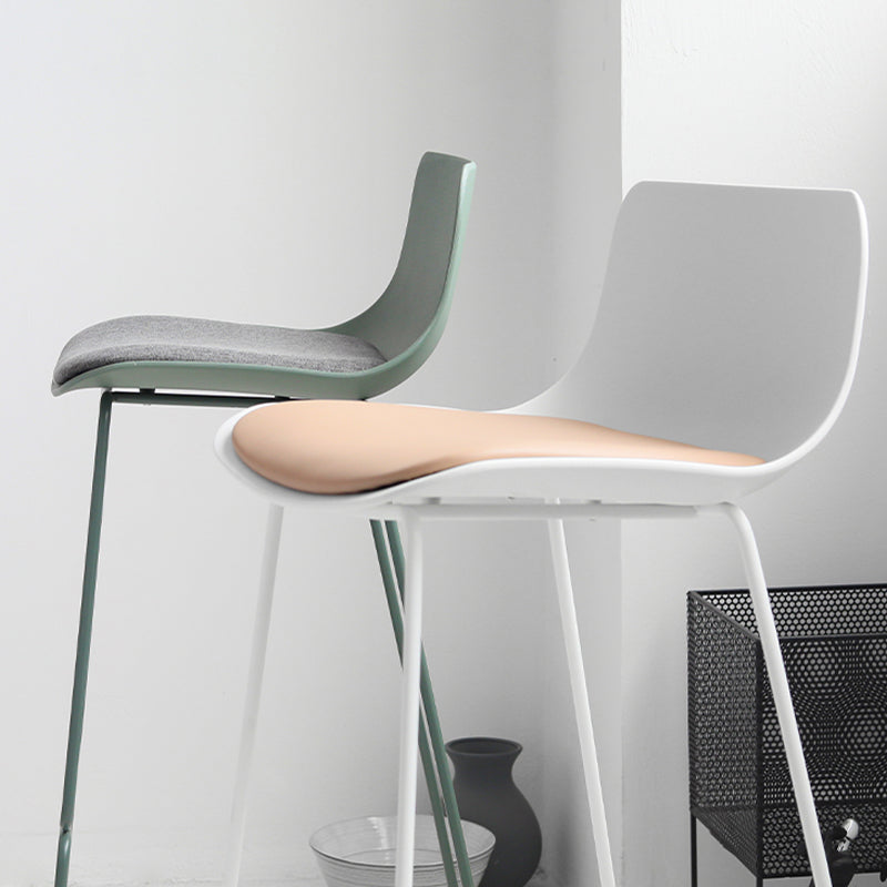 Industrial Indoor Armless Stool Plastic Bar Stool with Upholstered Clearhalo 'Bar Furniture' 'Bar Stools' 'bar_stools' 'furn' 'furn_bar_stools' 'Furniture' 'Kitchen & Dining Furniture' 6473781