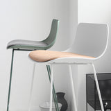 Industrial Indoor Armless Stool Plastic Bar Stool with Upholstered