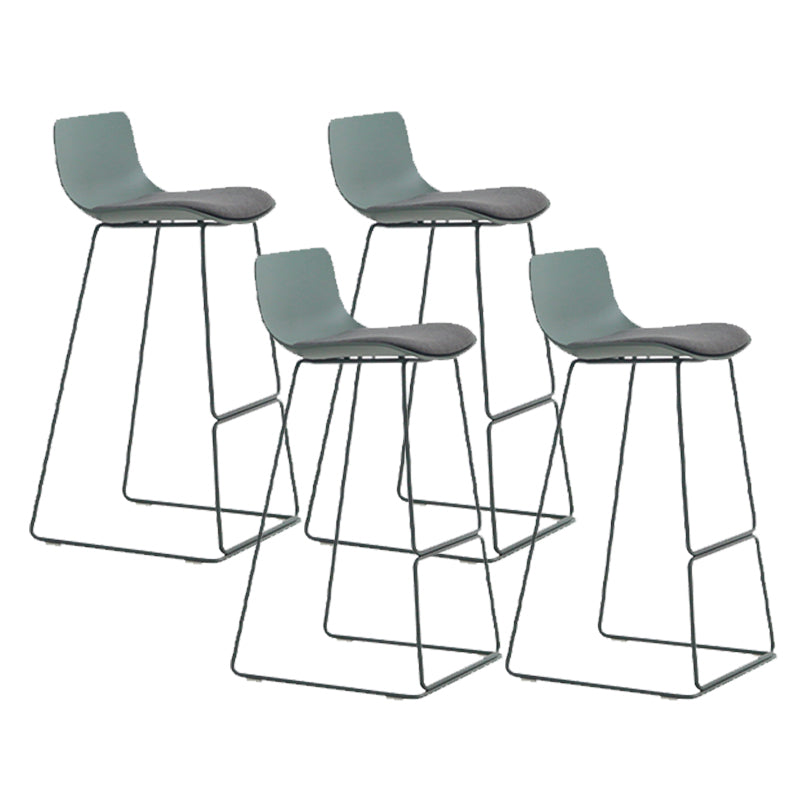 Industrial Indoor Armless Stool Plastic Bar Stool with Upholstered Dark Green 4 Piece Set Clearhalo 'Bar Furniture' 'Bar Stools' 'bar_stools' 'furn' 'furn_bar_stools' 'Furniture' 'Kitchen & Dining Furniture' 6473782