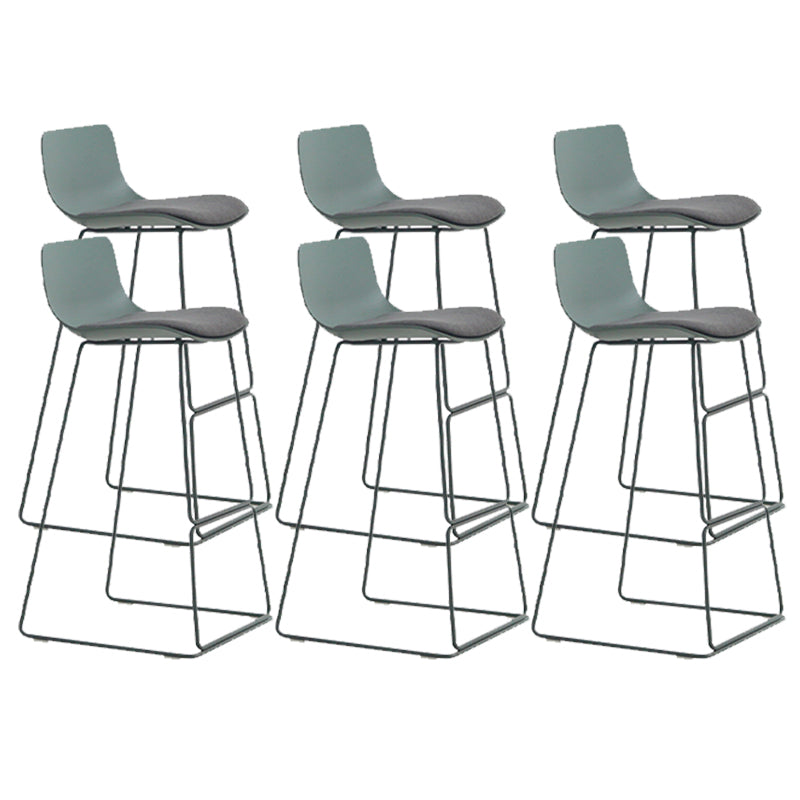 Industrial Indoor Armless Stool Plastic Bar Stool with Upholstered Dark Green 6 Piece Set Clearhalo 'Bar Furniture' 'Bar Stools' 'bar_stools' 'furn' 'furn_bar_stools' 'Furniture' 'Kitchen & Dining Furniture' 6473784