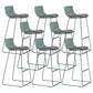 Industrial Indoor Armless Stool Plastic Bar Stool with Upholstered Dark Green 8 Piece Set Clearhalo 'Bar Furniture' 'Bar Stools' 'bar_stools' 'furn' 'furn_bar_stools' 'Furniture' 'Kitchen & Dining Furniture' 6473785
