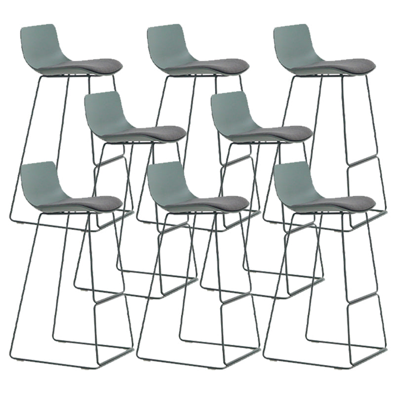 Industrial Indoor Armless Stool Plastic Bar Stool with Upholstered Dark Green 8 Piece Set Clearhalo 'Bar Furniture' 'Bar Stools' 'bar_stools' 'furn' 'furn_bar_stools' 'Furniture' 'Kitchen & Dining Furniture' 6473785