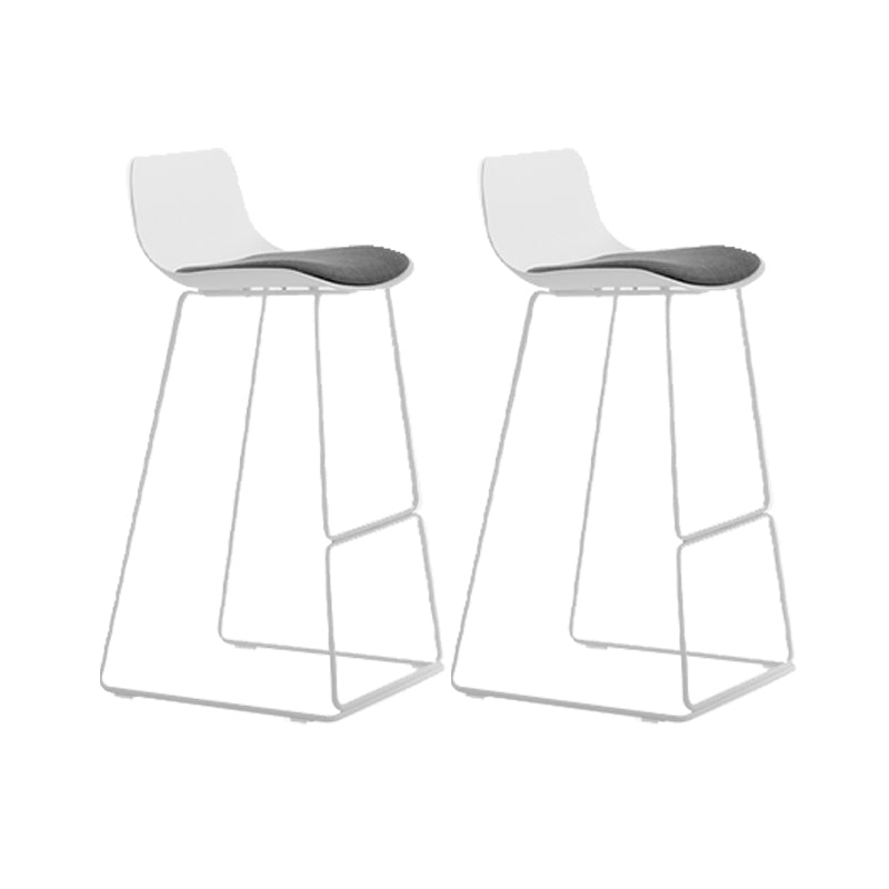 Industrial Indoor Armless Stool Plastic Bar Stool with Upholstered White-Gray 2 Piece Set Clearhalo 'Bar Furniture' 'Bar Stools' 'bar_stools' 'furn' 'furn_bar_stools' 'Furniture' 'Kitchen & Dining Furniture' 6473786