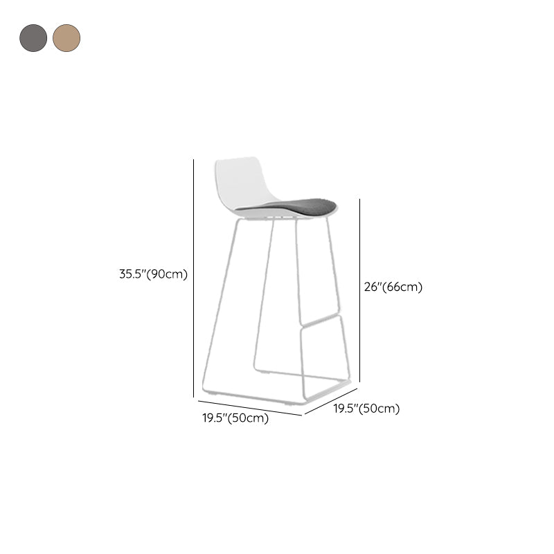 Industrial Indoor Armless Stool Plastic Bar Stool with Upholstered Clearhalo 'Bar Furniture' 'Bar Stools' 'bar_stools' 'furn' 'furn_bar_stools' 'Furniture' 'Kitchen & Dining Furniture' 6473798