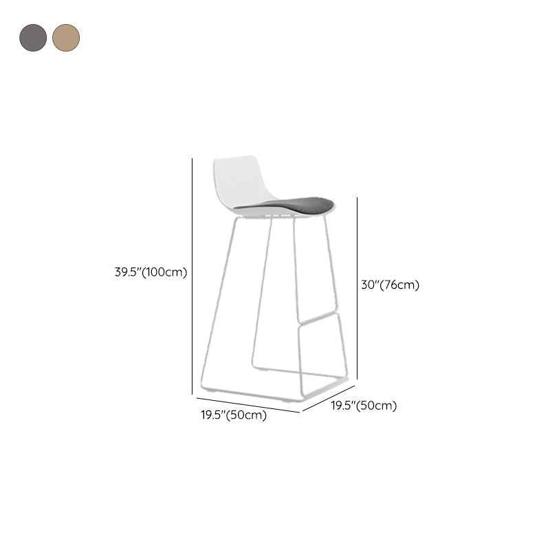 Industrial Indoor Armless Stool Plastic Bar Stool with Upholstered Clearhalo 'Bar Furniture' 'Bar Stools' 'bar_stools' 'furn' 'furn_bar_stools' 'Furniture' 'Kitchen & Dining Furniture' 6473799