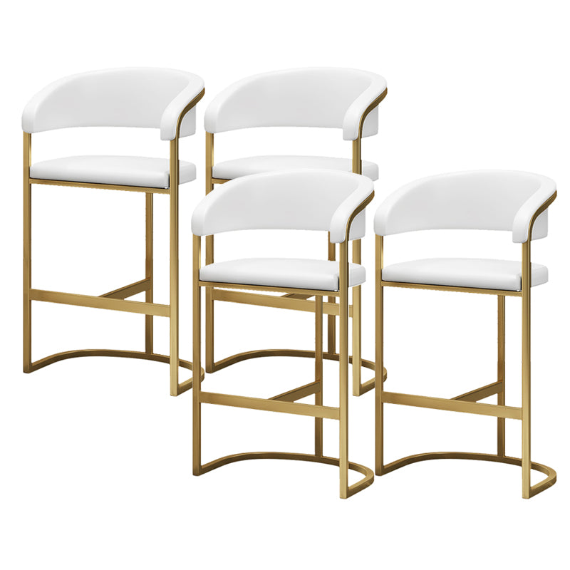 Glam Style Leather Bar Stool Backrest Counter Stool for Bristol