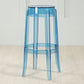 Industrial Backless Round Seat Acrylic Armless Bar Stool for Living Room Blue-Clear 1 Piece Bar Stool(30"H) Clearhalo 'Bar Furniture' 'Bar Stools' 'bar_stools' 'furn' 'furn_bar_stools' 'Furniture' 'Kitchen & Dining Furniture' 6473832