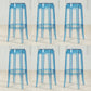Industrial Backless Round Seat Acrylic Armless Bar Stool for Living Room Blue-Clear 6 Piece Set Bar Stool(30"H) Clearhalo 'Bar Furniture' 'Bar Stools' 'bar_stools' 'furn' 'furn_bar_stools' 'Furniture' 'Kitchen & Dining Furniture' 6473838