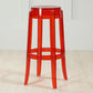 Industrial Backless Round Seat Acrylic Armless Bar Stool for Living Room Clear-Red 1 Piece Bar Stool(30"H) Clearhalo 'Bar Furniture' 'Bar Stools' 'bar_stools' 'furn' 'furn_bar_stools' 'Furniture' 'Kitchen & Dining Furniture' 6473842