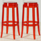 Industrial Backless Round Seat Acrylic Armless Bar Stool for Living Room Clear-Red 2 Piece Set Bar Stool(30"H) Clearhalo 'Bar Furniture' 'Bar Stools' 'bar_stools' 'furn' 'furn_bar_stools' 'Furniture' 'Kitchen & Dining Furniture' 6473843