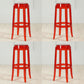Industrial Backless Round Seat Acrylic Armless Bar Stool for Living Room Clear-Red 4 Piece Set Bar Stool(30"H) Clearhalo 'Bar Furniture' 'Bar Stools' 'bar_stools' 'furn' 'furn_bar_stools' 'Furniture' 'Kitchen & Dining Furniture' 6473844
