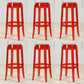 Industrial Backless Round Seat Acrylic Armless Bar Stool for Living Room Clear-Red 6 Piece Set Bar Stool(30"H) Clearhalo 'Bar Furniture' 'Bar Stools' 'bar_stools' 'furn' 'furn_bar_stools' 'Furniture' 'Kitchen & Dining Furniture' 6473845