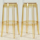 Industrial Backless Round Seat Acrylic Armless Bar Stool for Living Room Clear Yellow 2 Piece Set Bar Stool(30"H) Clearhalo 'Bar Furniture' 'Bar Stools' 'bar_stools' 'furn' 'furn_bar_stools' 'Furniture' 'Kitchen & Dining Furniture' 6473848