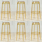Industrial Backless Round Seat Acrylic Armless Bar Stool for Living Room Clear Yellow 6 Piece Set Bar Stool(30"H) Clearhalo 'Bar Furniture' 'Bar Stools' 'bar_stools' 'furn' 'furn_bar_stools' 'Furniture' 'Kitchen & Dining Furniture' 6473850