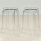 Industrial Backless Round Seat Acrylic Armless Bar Stool for Living Room Clear 2 Piece Set Short Stool(18"H) Clearhalo 'Bar Furniture' 'Bar Stools' 'bar_stools' 'furn' 'furn_bar_stools' 'Furniture' 'Kitchen & Dining Furniture' 6473853