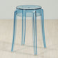 Industrial Backless Round Seat Acrylic Armless Bar Stool for Living Room Blue-Clear 1 Piece Short Stool(18"H) Clearhalo 'Bar Furniture' 'Bar Stools' 'bar_stools' 'furn' 'furn_bar_stools' 'Furniture' 'Kitchen & Dining Furniture' 6473857