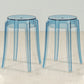 Industrial Backless Round Seat Acrylic Armless Bar Stool for Living Room Blue-Clear 2 Piece Set Short Stool(18"H) Clearhalo 'Bar Furniture' 'Bar Stools' 'bar_stools' 'furn' 'furn_bar_stools' 'Furniture' 'Kitchen & Dining Furniture' 6473858