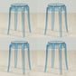 Industrial Backless Round Seat Acrylic Armless Bar Stool for Living Room Blue-Clear 4 Piece Set Short Stool(18"H) Clearhalo 'Bar Furniture' 'Bar Stools' 'bar_stools' 'furn' 'furn_bar_stools' 'Furniture' 'Kitchen & Dining Furniture' 6473859