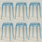 Industrial Backless Round Seat Acrylic Armless Bar Stool for Living Room Blue-Clear 6 Piece Set Short Stool(18"H) Clearhalo 'Bar Furniture' 'Bar Stools' 'bar_stools' 'furn' 'furn_bar_stools' 'Furniture' 'Kitchen & Dining Furniture' 6473860