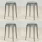 Industrial Backless Round Seat Acrylic Armless Bar Stool for Living Room Gray-Clear 4 Piece Set Short Stool(18"H) Clearhalo 'Bar Furniture' 'Bar Stools' 'bar_stools' 'furn' 'furn_bar_stools' 'Furniture' 'Kitchen & Dining Furniture' 6473864