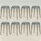 Industrial Backless Round Seat Acrylic Armless Bar Stool for Living Room Gray-Clear 8 Piece Set Short Stool(18"H) Clearhalo 'Bar Furniture' 'Bar Stools' 'bar_stools' 'furn' 'furn_bar_stools' 'Furniture' 'Kitchen & Dining Furniture' 6473866