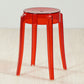 Industrial Backless Round Seat Acrylic Armless Bar Stool for Living Room Clear-Red 1 Piece Short Stool(18"H) Clearhalo 'Bar Furniture' 'Bar Stools' 'bar_stools' 'furn' 'furn_bar_stools' 'Furniture' 'Kitchen & Dining Furniture' 6473867