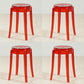 Industrial Backless Round Seat Acrylic Armless Bar Stool for Living Room Clear-Red 4 Piece Set Short Stool(18"H) Clearhalo 'Bar Furniture' 'Bar Stools' 'bar_stools' 'furn' 'furn_bar_stools' 'Furniture' 'Kitchen & Dining Furniture' 6473869